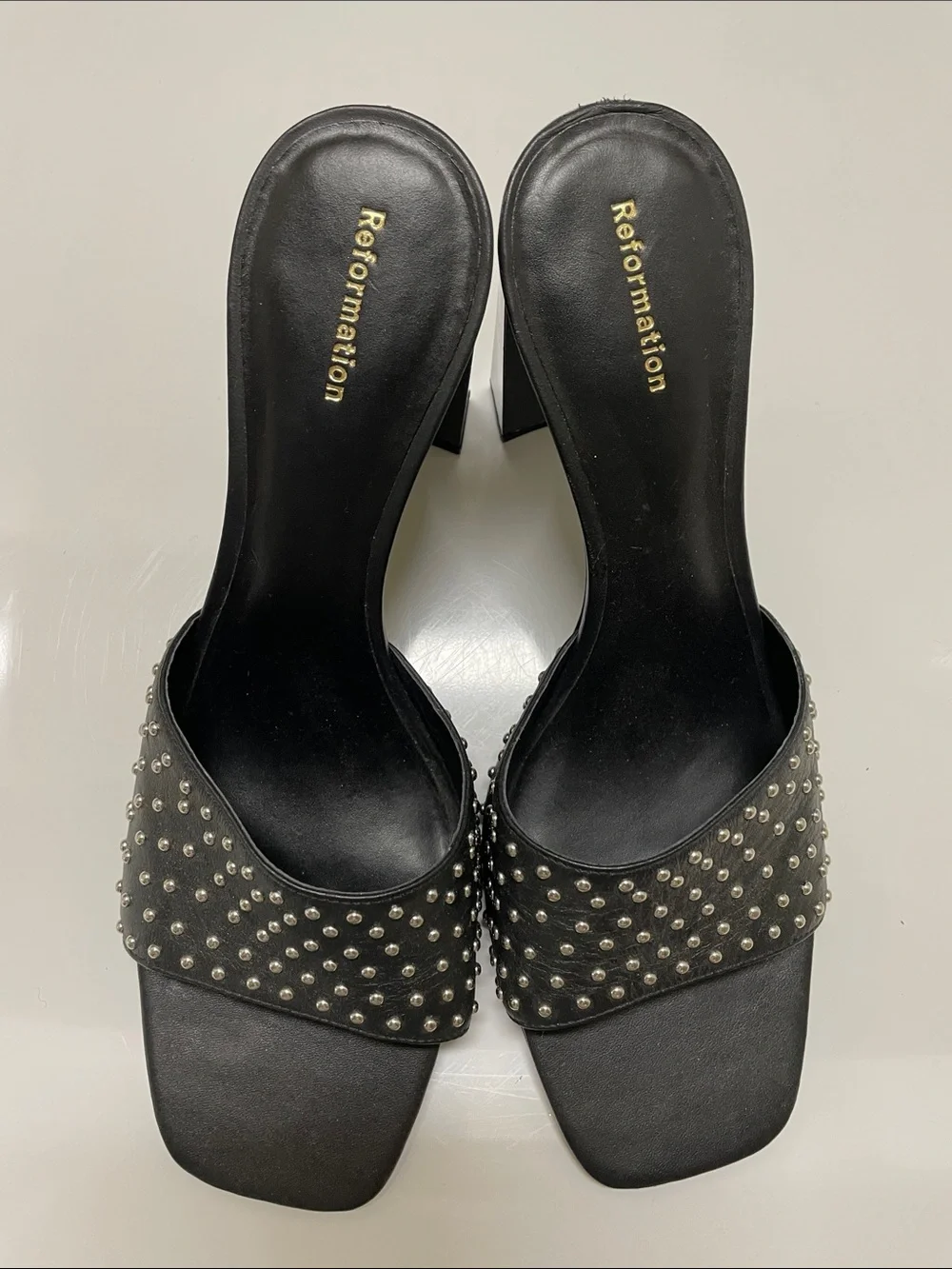 Reformation heels, or slides